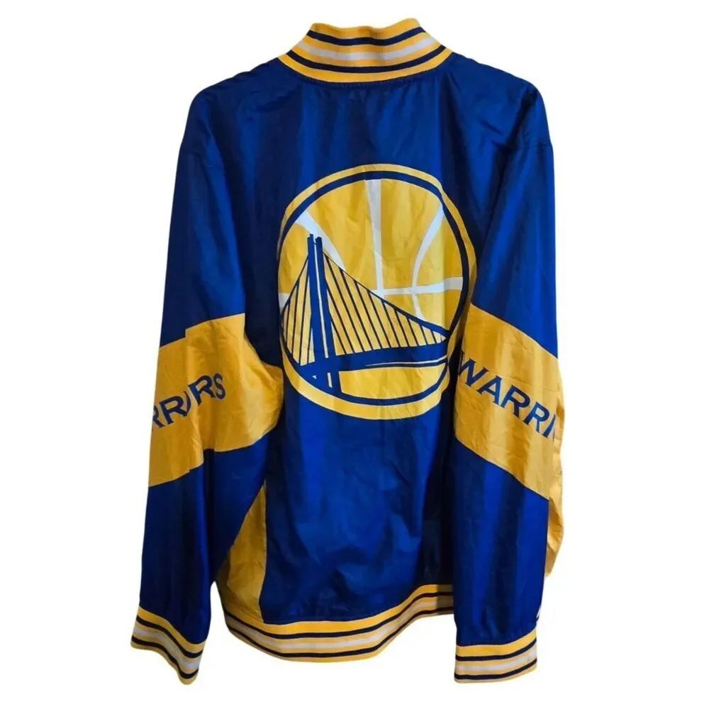 Golden State Warriors Windbreaker Jacket Blue/Yellow NBA Fan Gear basketball